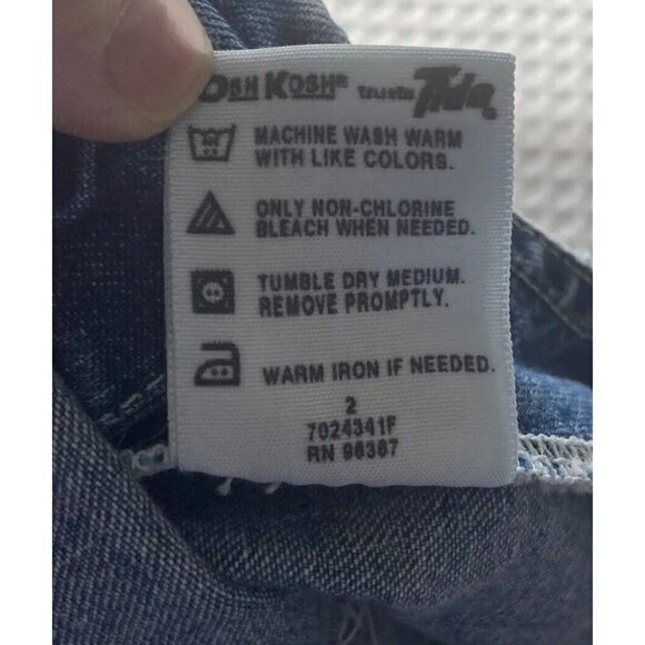 Vintage Oshkosh B'Gosh Girls 6X Bib Med Wash Denim Jean Blue Bib Overall Dress - Picture 11 of 11